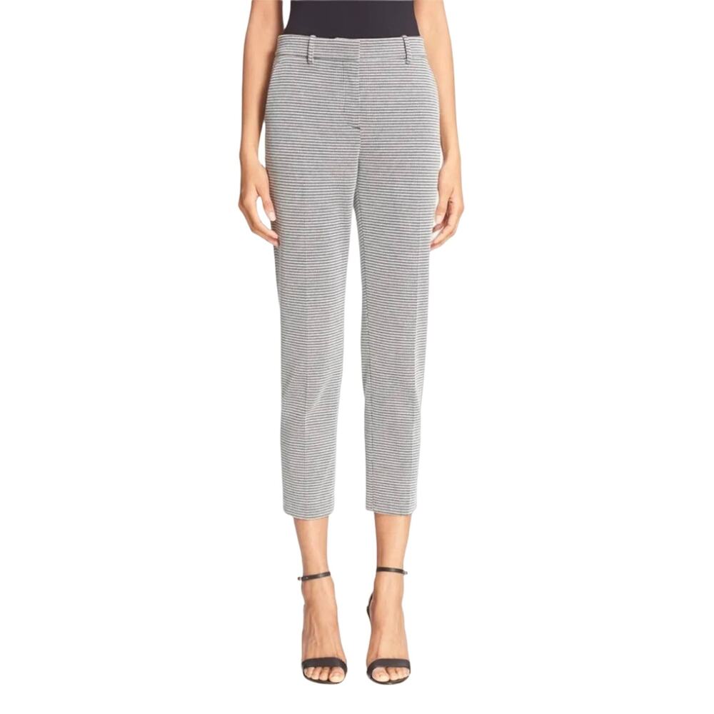 Theory Treeca Black & White Check Print Work Pants 4